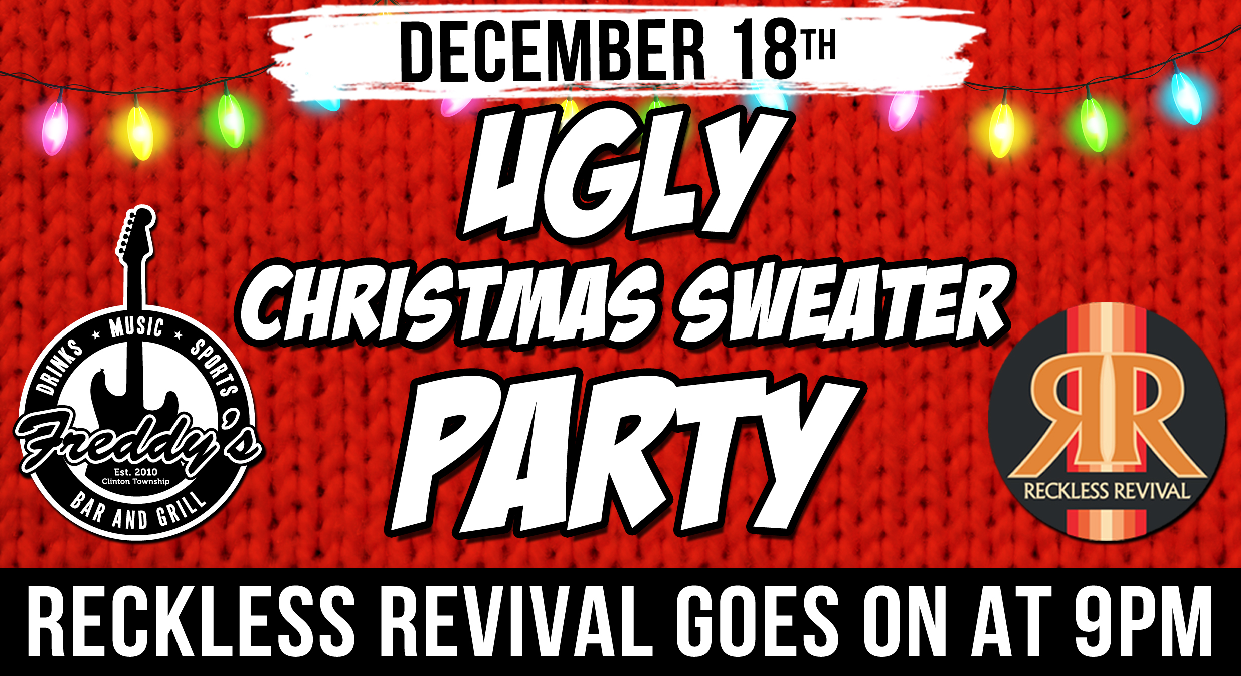 LIVE MUSIC: Reckless Revival Ugly Christmas Sweater Party