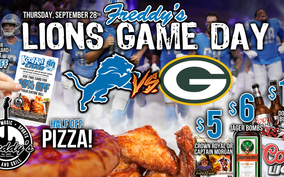9/28 LIONS GAME DAY: Lions vs. Packers
